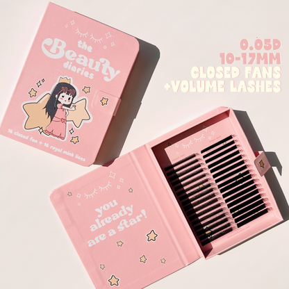 BEAUTY DIARIES 0.05 closed fans + royal mink lashes