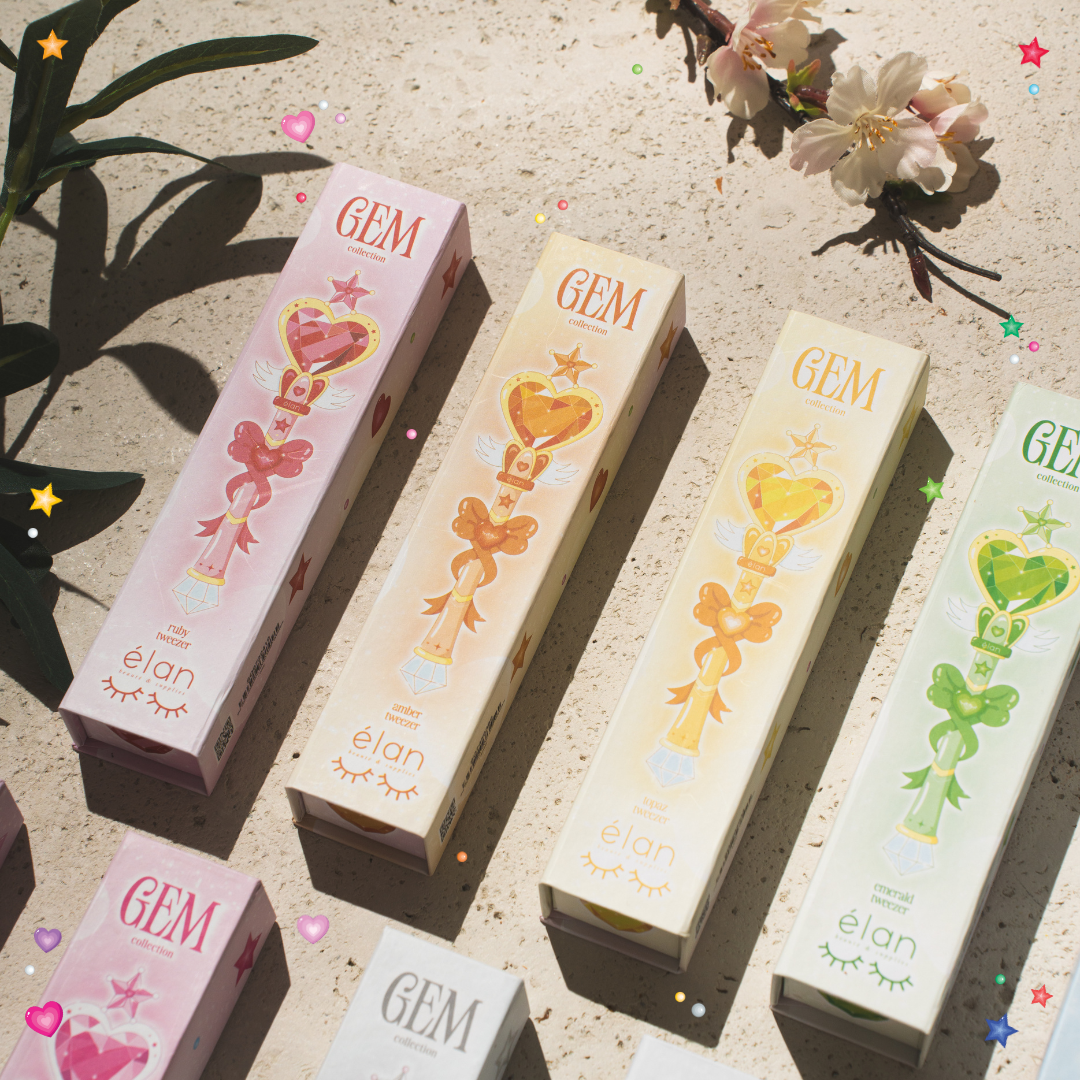 the GEMSTONE collection NANO GRIP tweezers