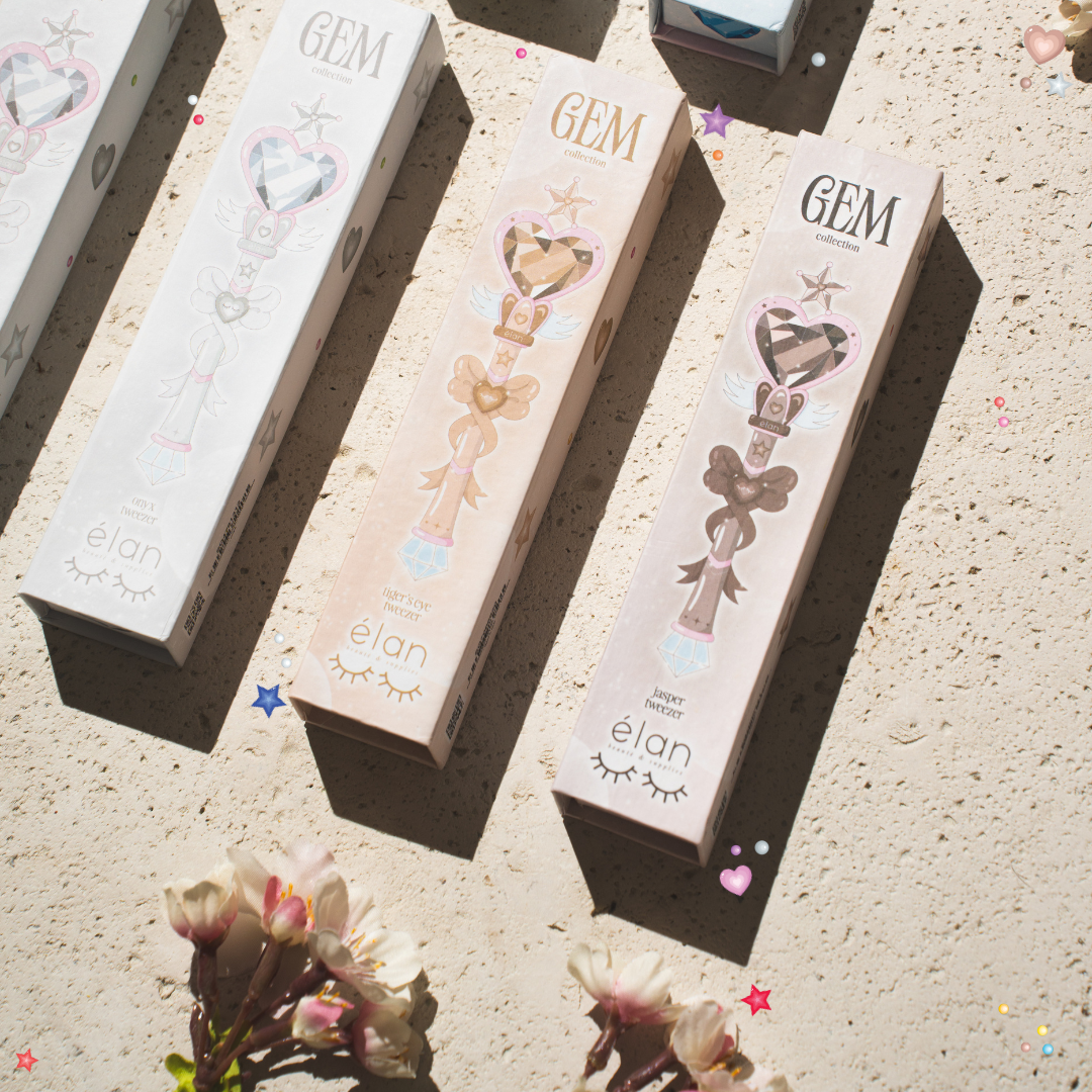 the GEMSTONE collection NANO GRIP tweezers