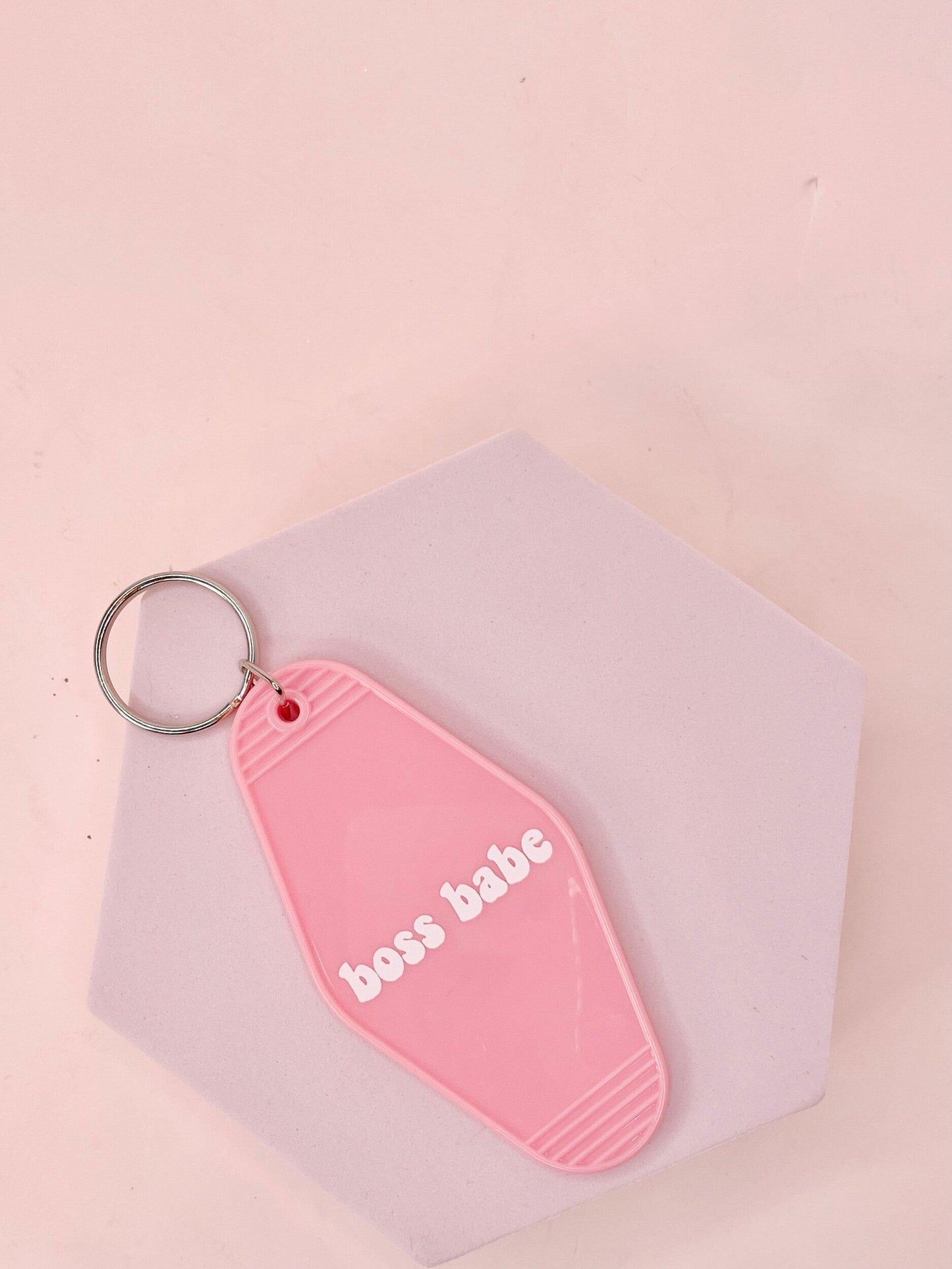 lash pink motel keychain
