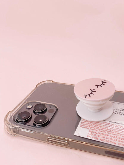 baby pink lash phone grip