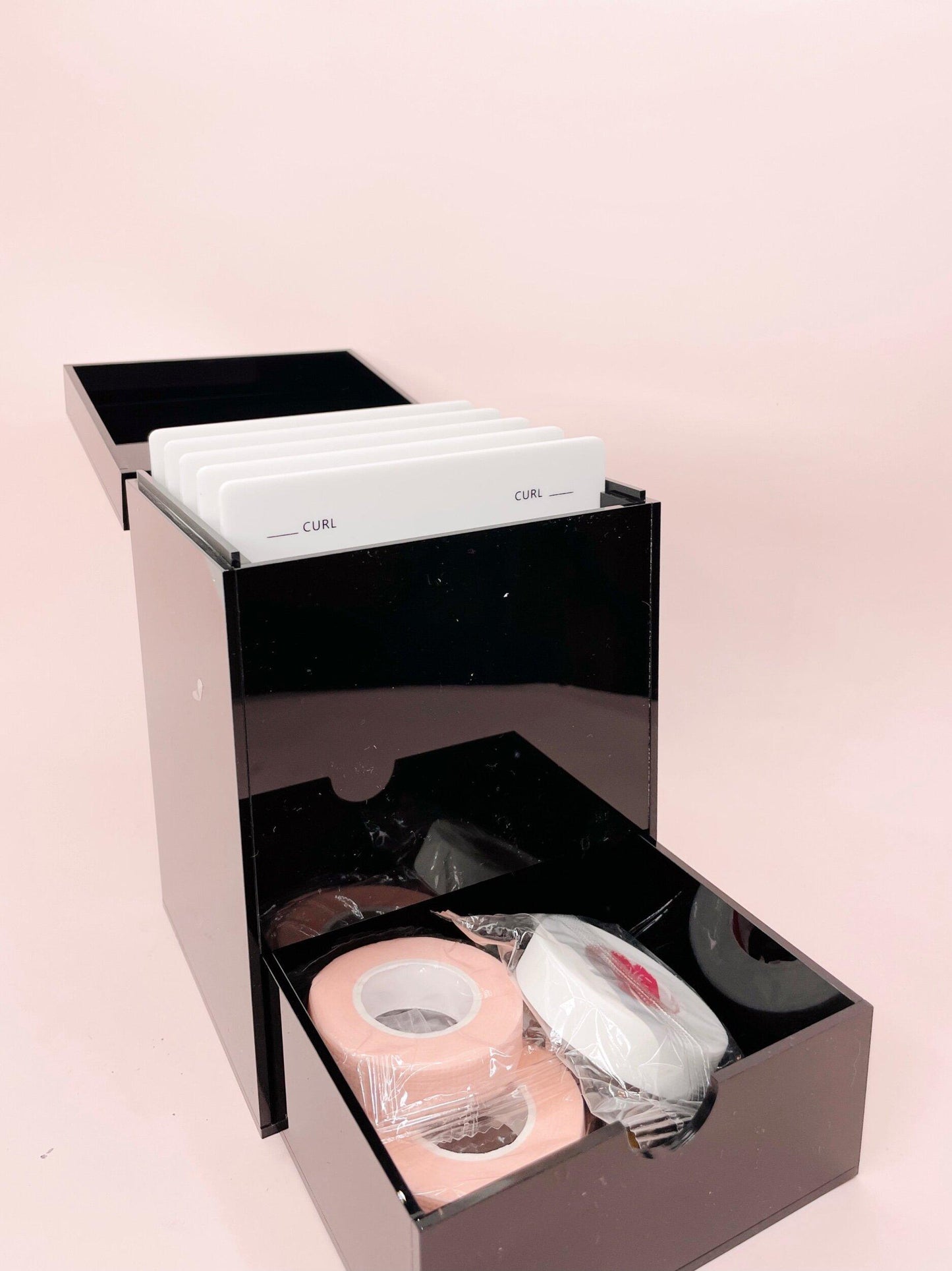 lash tile organizer with drawer