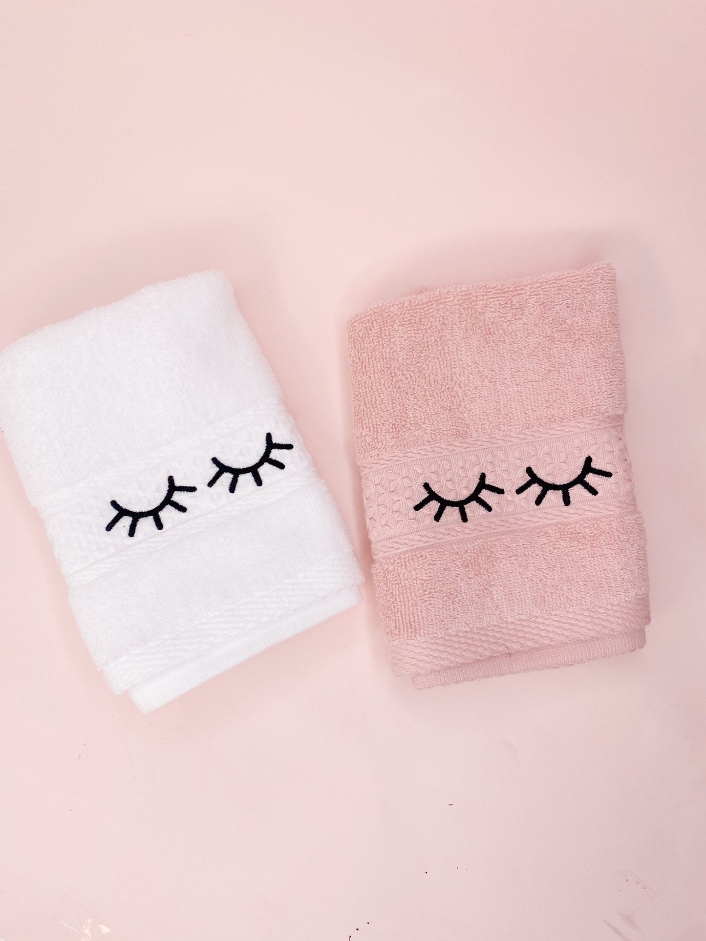 embroidered lash face towel