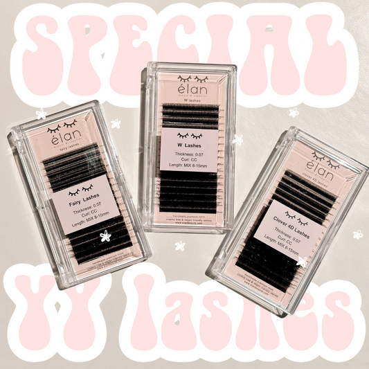 special YY lashes (fairy, W, clover)