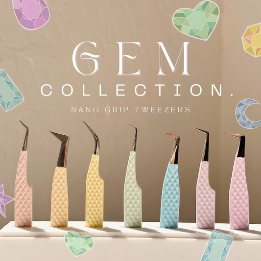 the GEM collection NANO GRIP tweezers