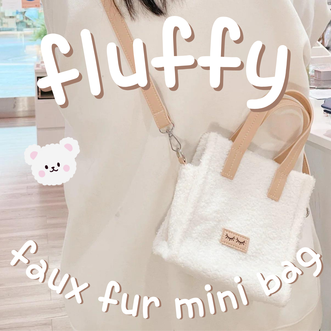 fluffy faux fur mini bag