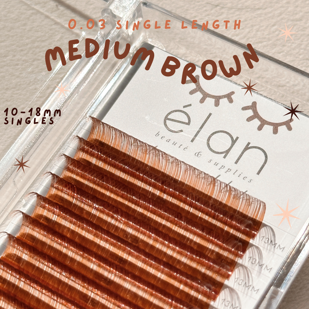 0.03 single lengths MEDIUM BROWN lashes