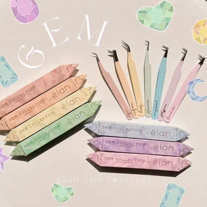 the GEM collection NANO GRIP tweezers