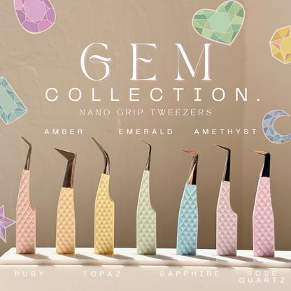 the GEM collection NANO GRIP tweezers