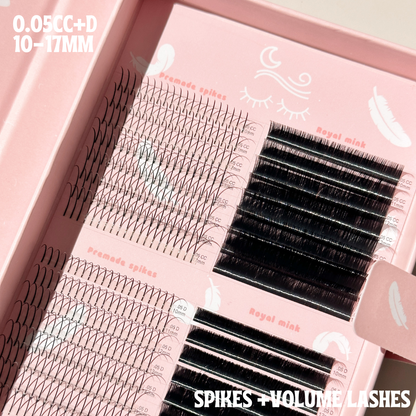 WISPY DIARIES 0.05 premade spikes + royal mink lashes