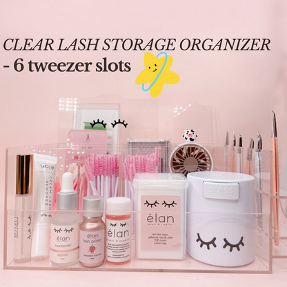 clear lash storage organizer - 6 tweezer slots
