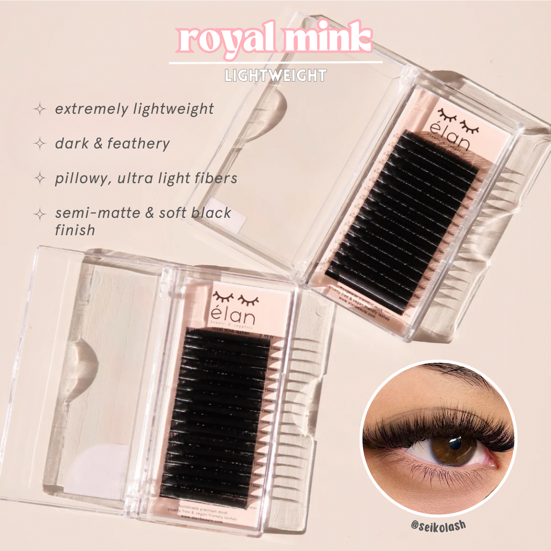 0.01 ROYAL MINK lash trays (lightest lashes)