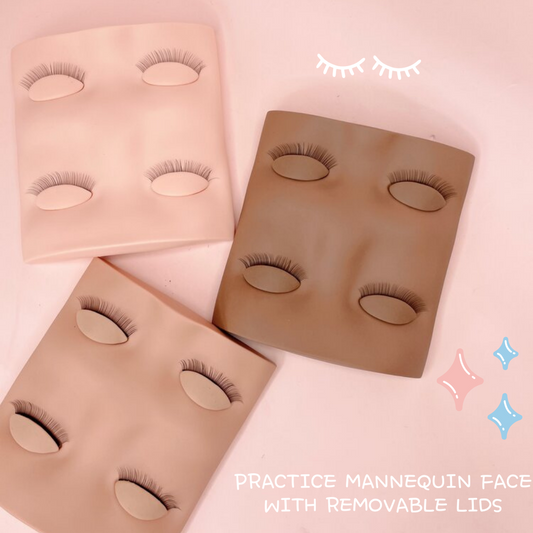 practice mannequin face with removable lids