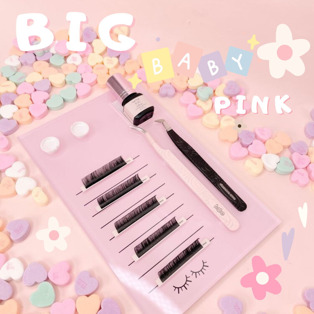 the BIG baby pink lash tile