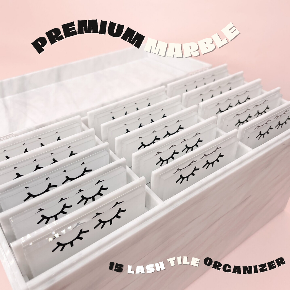 premium marble 15 lash tile organizer
