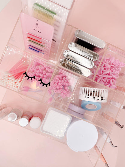 clear lash storage organizer - 6 tweezer slots