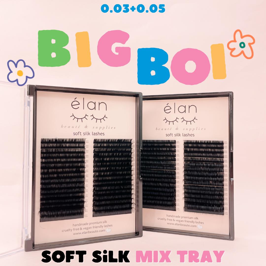 the BIG BOI 0.03+0.05 SOFT SILK mix tray
