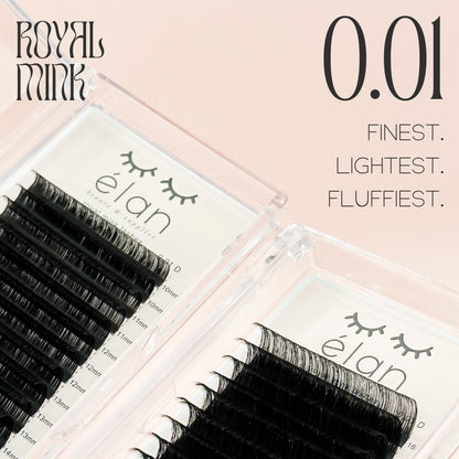 0.01 ROYAL MINK lash trays (lightest lashes)