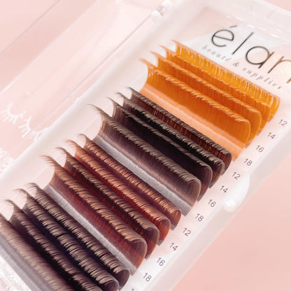 easy fan BROWN mix velvet mink lashes