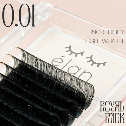 0.01 ROYAL MINK lash trays (lightest lashes)