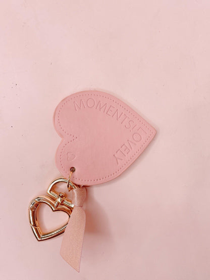 baby pink lash heart keychain