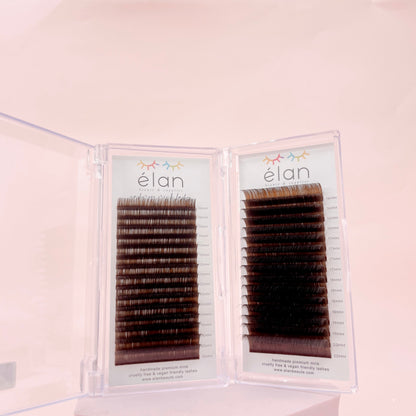 CLASSIC 0.15 dark brown cashmere color lashes