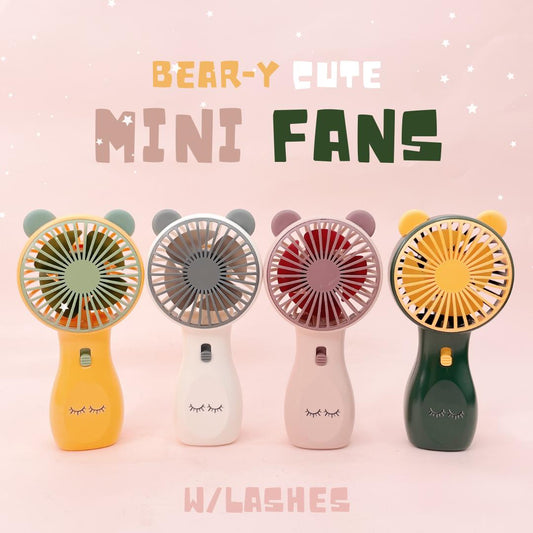 BEAR-Y cute mini fans w-lashes