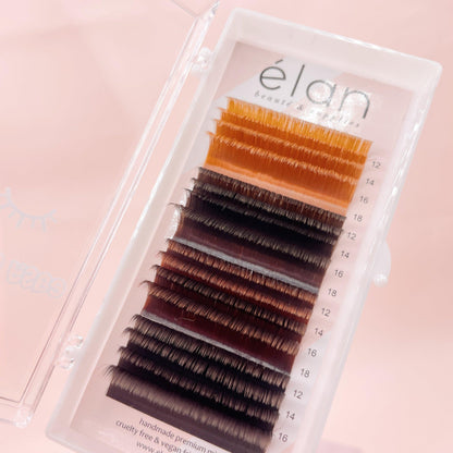 easy fan BROWN mix velvet mink lashes