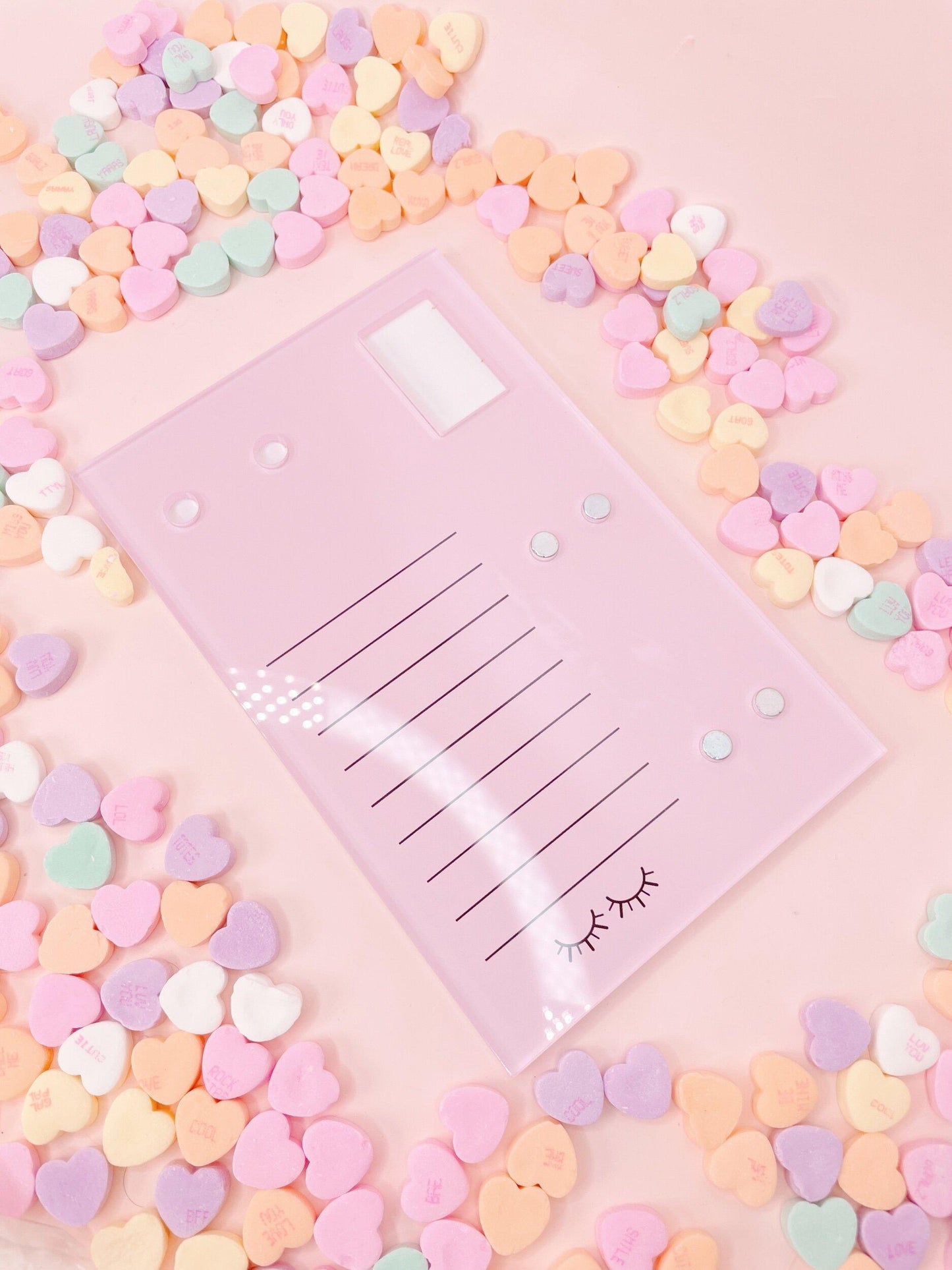 the BIG baby pink lash tile