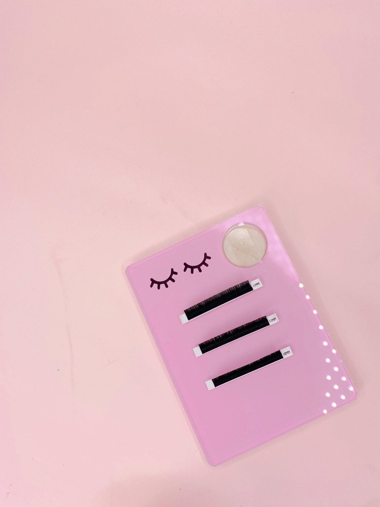 pink lash tile with jade stone
