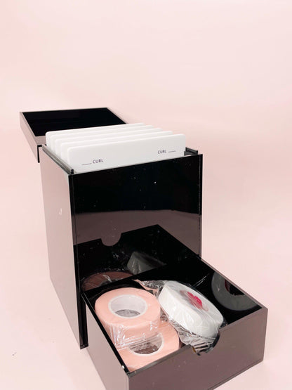 lash tile organizer with drawer