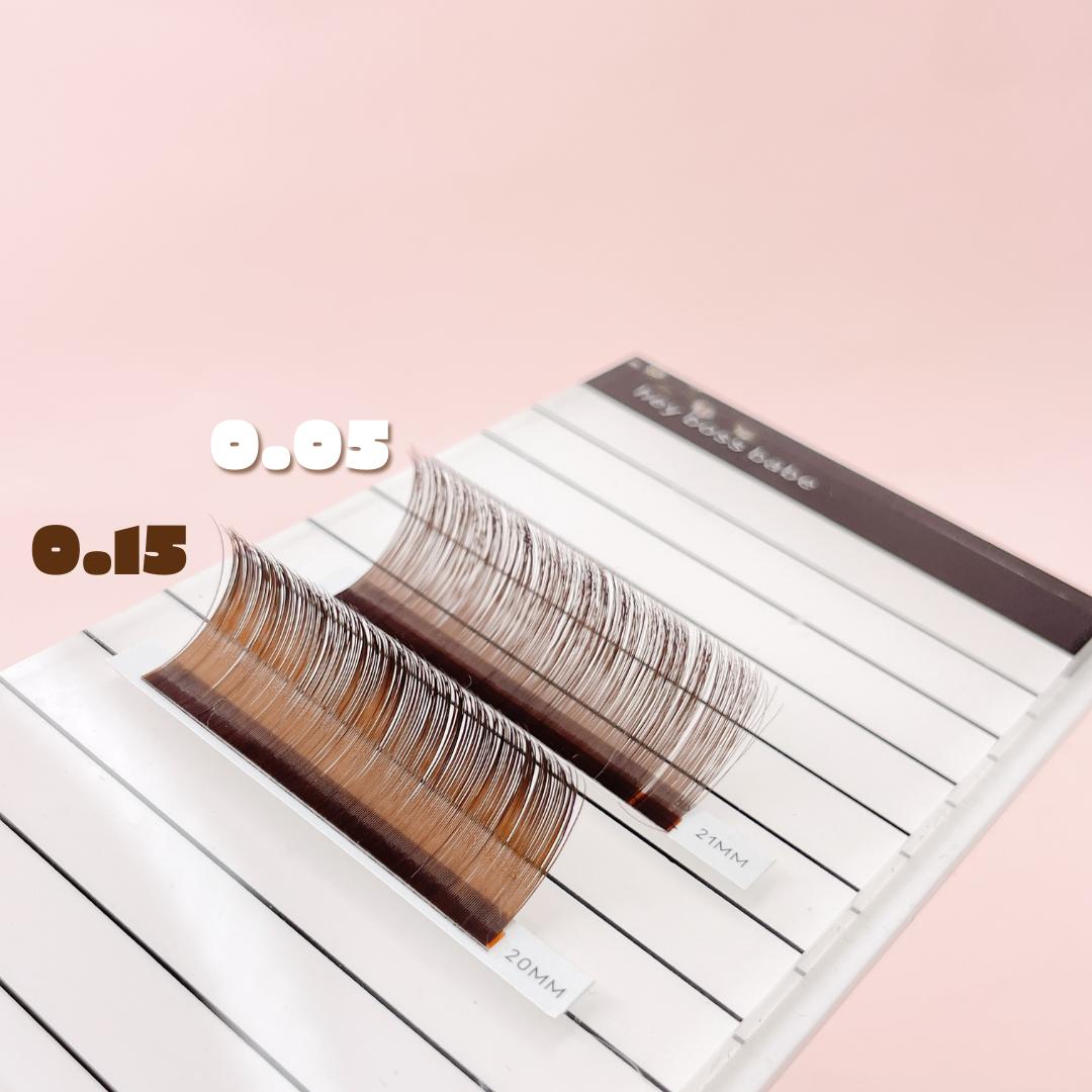 CLASSIC 0.15 dark brown cashmere color lashes
